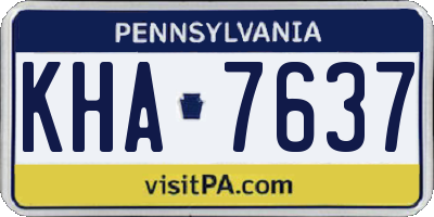 PA license plate KHA7637