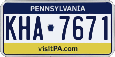 PA license plate KHA7671