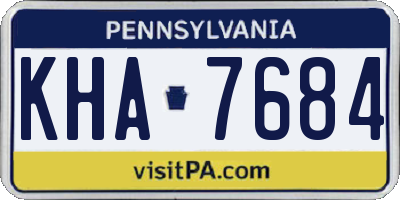 PA license plate KHA7684