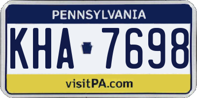 PA license plate KHA7698