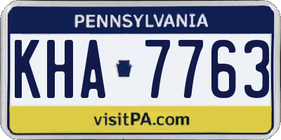 PA license plate KHA7763