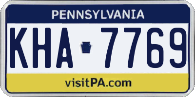 PA license plate KHA7769