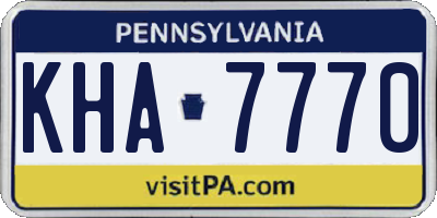 PA license plate KHA7770