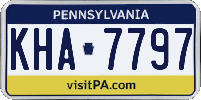 PA license plate KHA7797