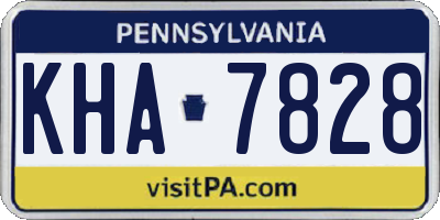 PA license plate KHA7828