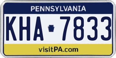 PA license plate KHA7833