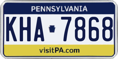 PA license plate KHA7868