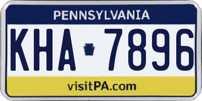 PA license plate KHA7896