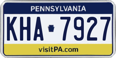 PA license plate KHA7927