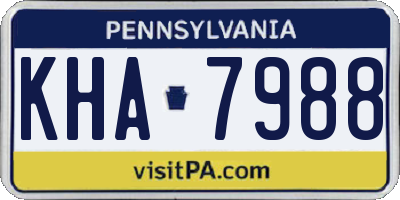 PA license plate KHA7988