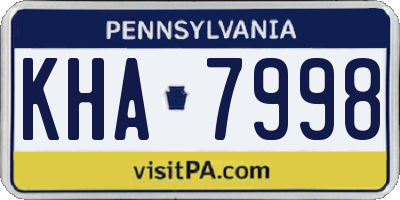 PA license plate KHA7998