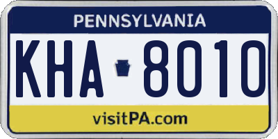 PA license plate KHA8010