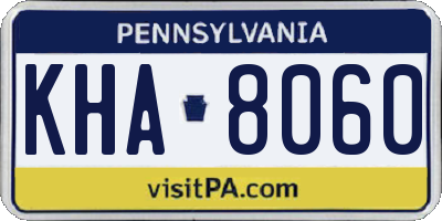 PA license plate KHA8060