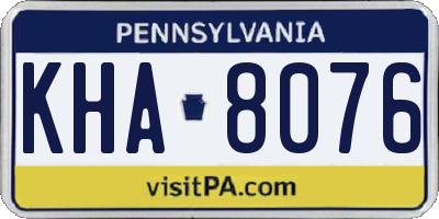 PA license plate KHA8076