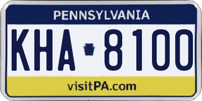 PA license plate KHA8100