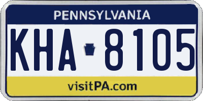 PA license plate KHA8105