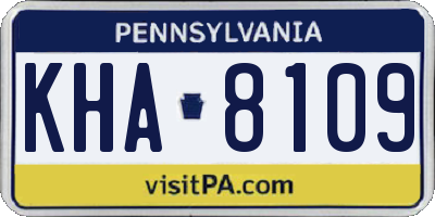 PA license plate KHA8109