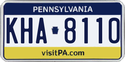 PA license plate KHA8110