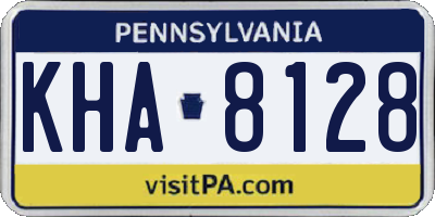 PA license plate KHA8128