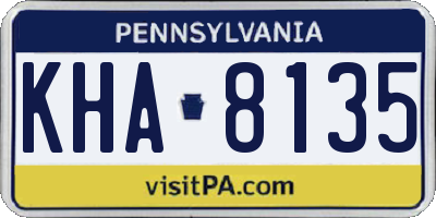 PA license plate KHA8135
