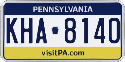 PA license plate KHA8140
