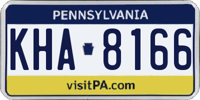 PA license plate KHA8166