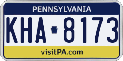 PA license plate KHA8173