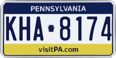 PA license plate KHA8174