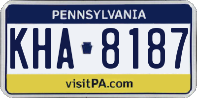 PA license plate KHA8187