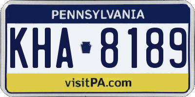 PA license plate KHA8189