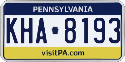 PA license plate KHA8193