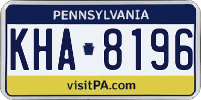 PA license plate KHA8196