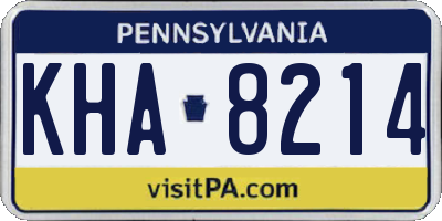PA license plate KHA8214