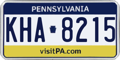 PA license plate KHA8215