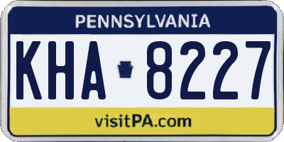 PA license plate KHA8227