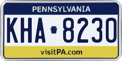 PA license plate KHA8230