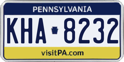 PA license plate KHA8232