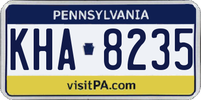 PA license plate KHA8235
