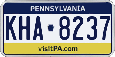 PA license plate KHA8237