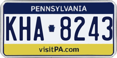 PA license plate KHA8243