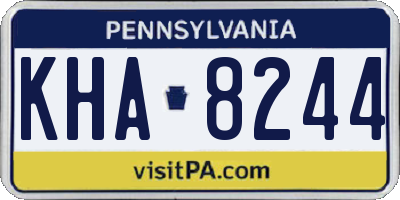 PA license plate KHA8244