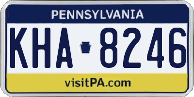 PA license plate KHA8246