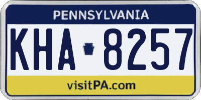 PA license plate KHA8257