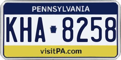 PA license plate KHA8258