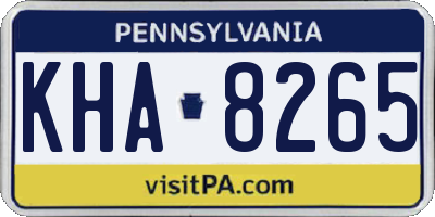 PA license plate KHA8265