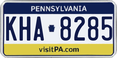 PA license plate KHA8285