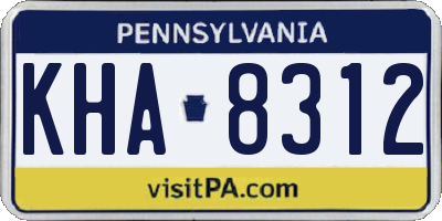 PA license plate KHA8312