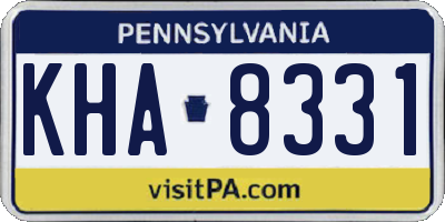 PA license plate KHA8331