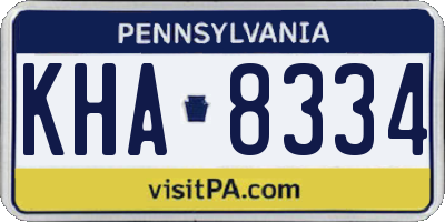 PA license plate KHA8334