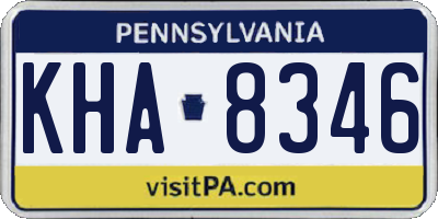 PA license plate KHA8346